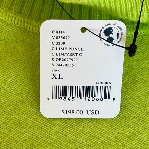 NWT Free People “Treasure” 100% Cashmere Turtleneck Sweater in Lime Punch - Picture 8 of 9